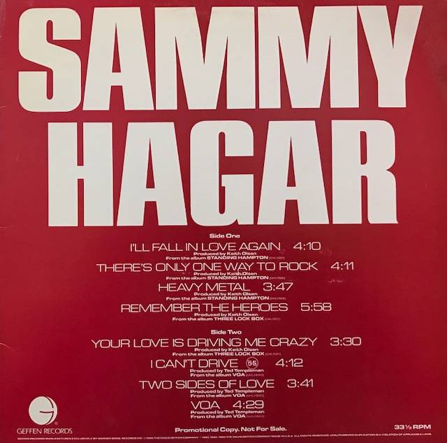 виниловая пластинка Sammy Hagar